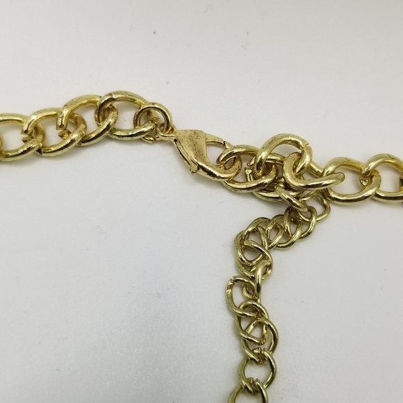 J Crew Beaded Statement Necklace Fan Colorful Multicolor Gold Tone Fringe Dangle - Picture 7 of 11